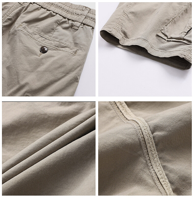 Men's Military Solid Color Hiking Cargo Shorts (Belt is not included)