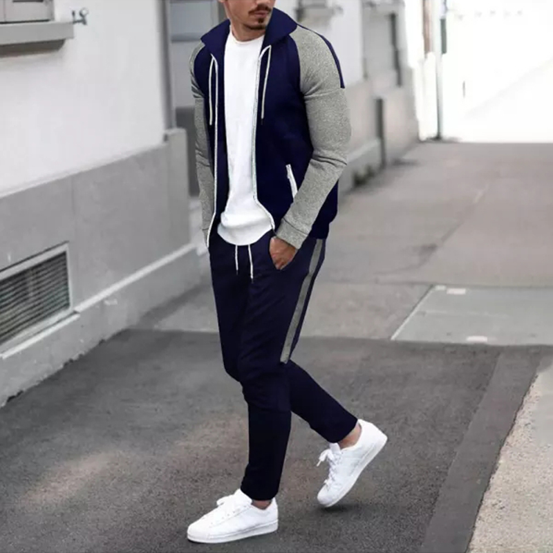 Men's Contrast Casual New Fashion Tracksuit