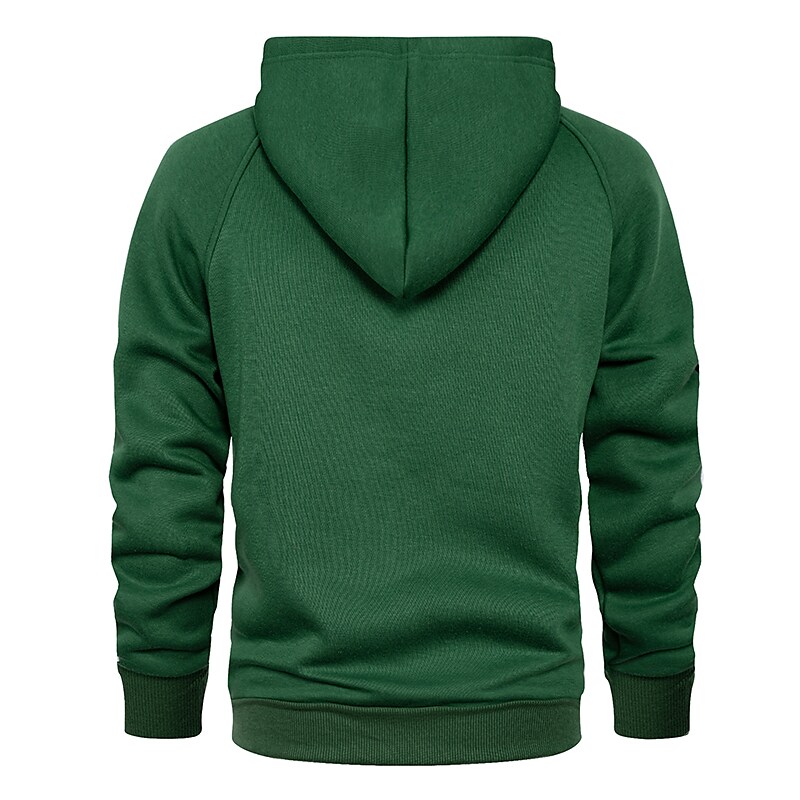 Men's Solid Color Raglan Sleeves Fleece Hoodies Sweatshirts
