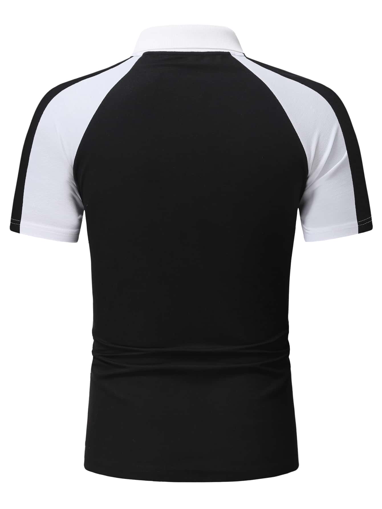 Men Letter Graphic & Colorblock Polo Shirt