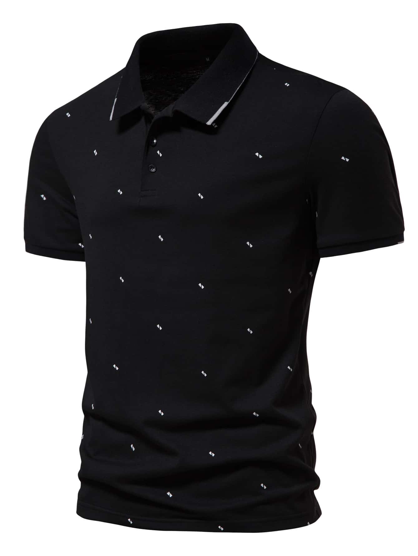 Men Geo Print Polo Shirt