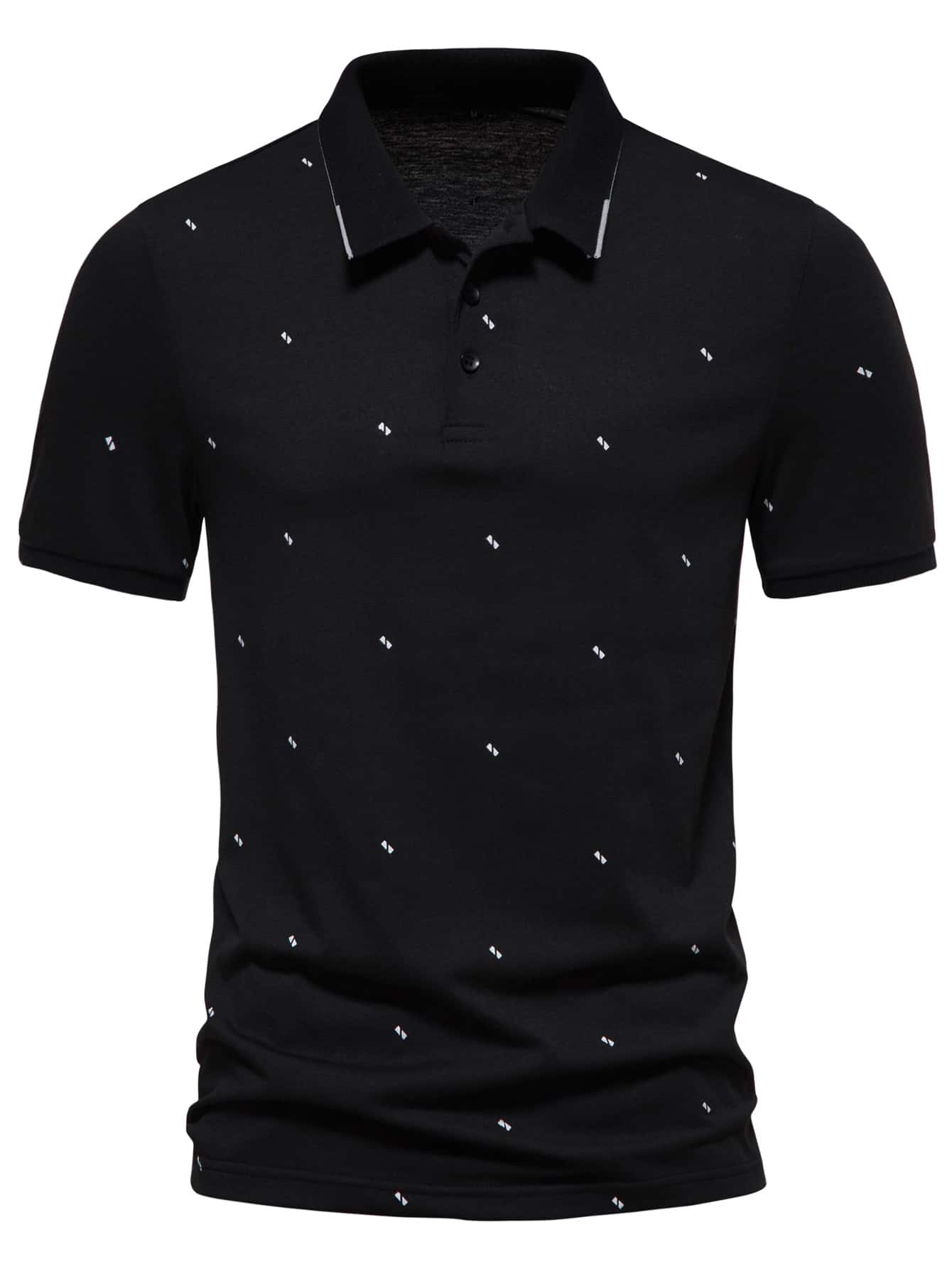 Men Geo Print Polo Shirt