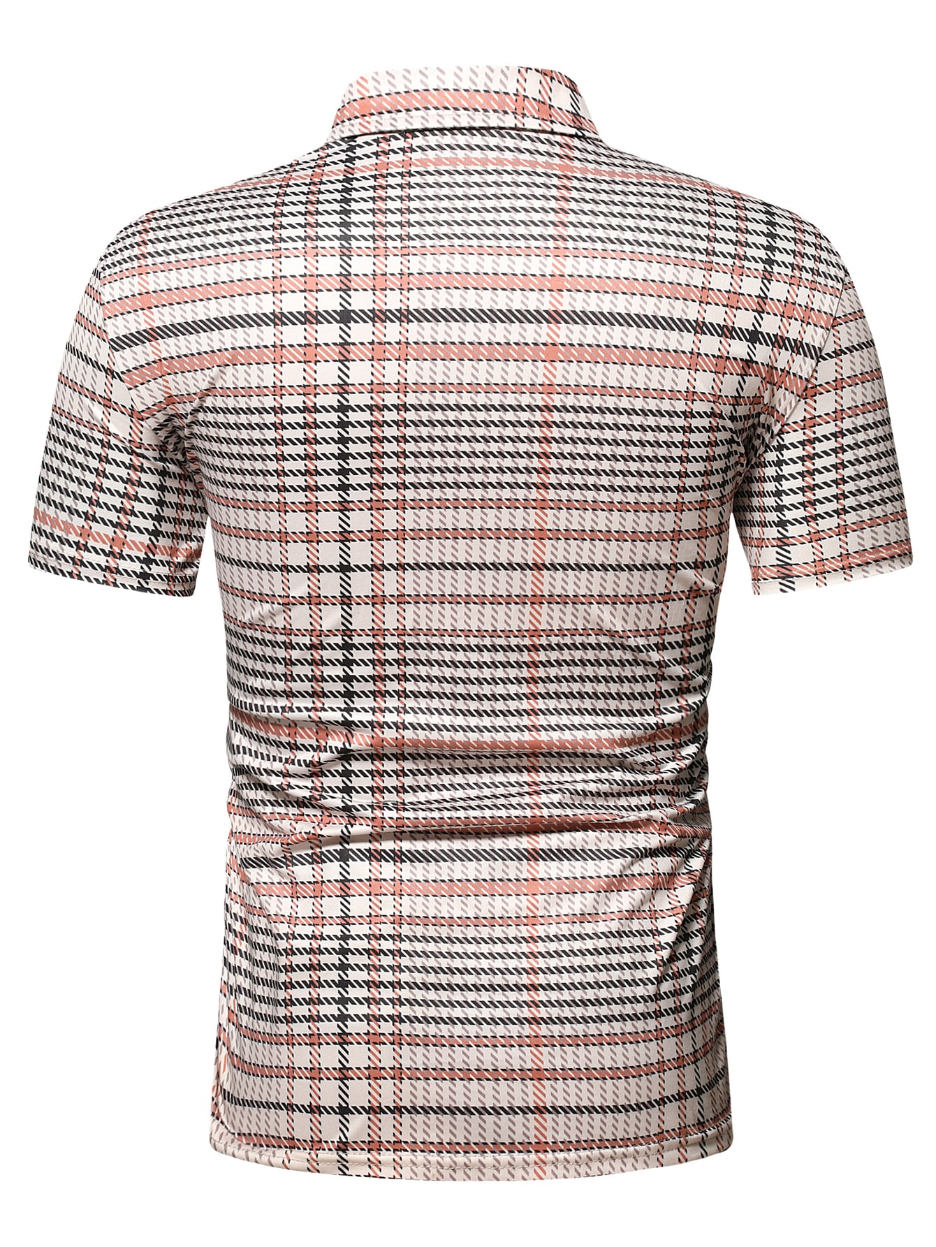 Men Plaid Print Polo Shirt