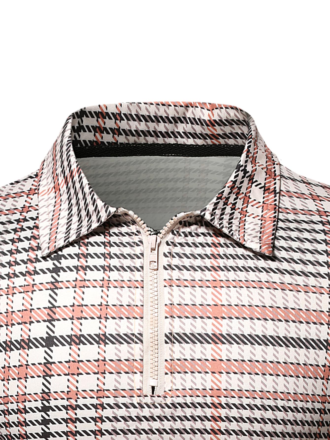 Men Plaid Print Polo Shirt