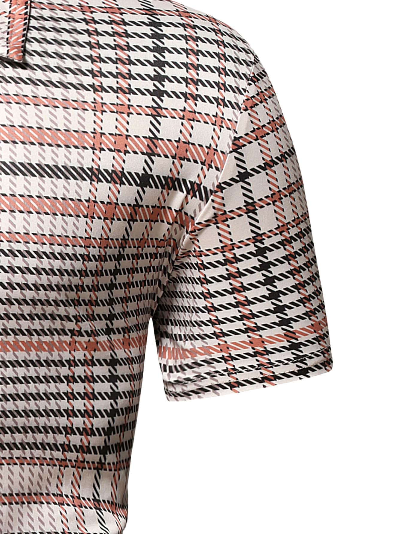 Men Plaid Print Polo Shirt