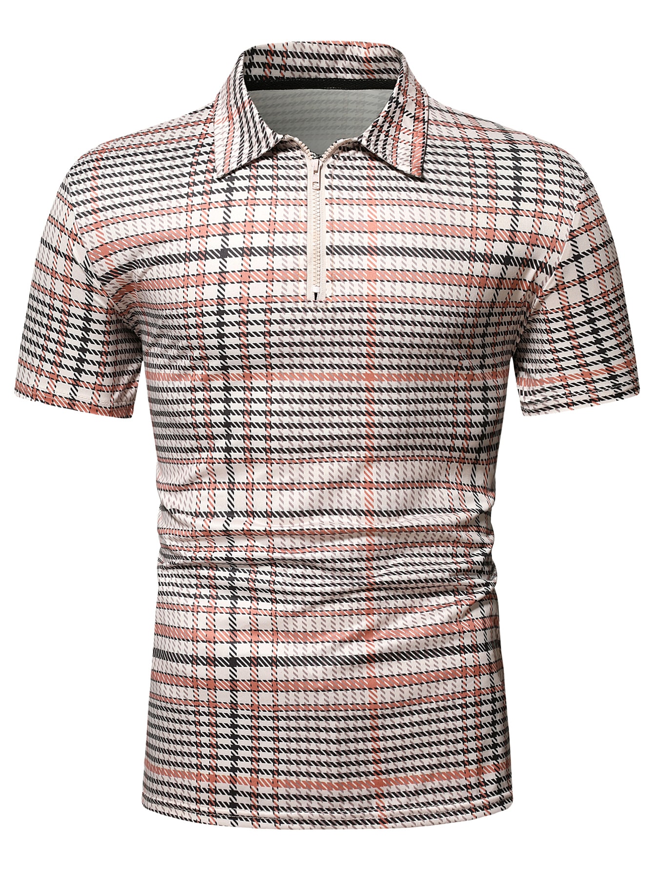 Men Plaid Print Polo Shirt