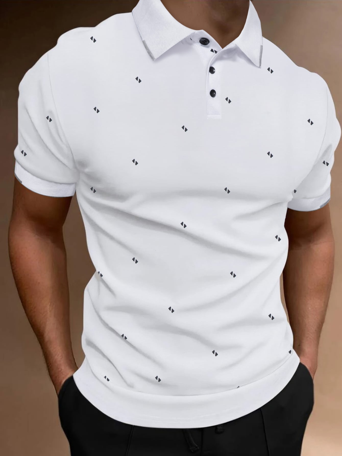 Men Geo Print Polo Shirt