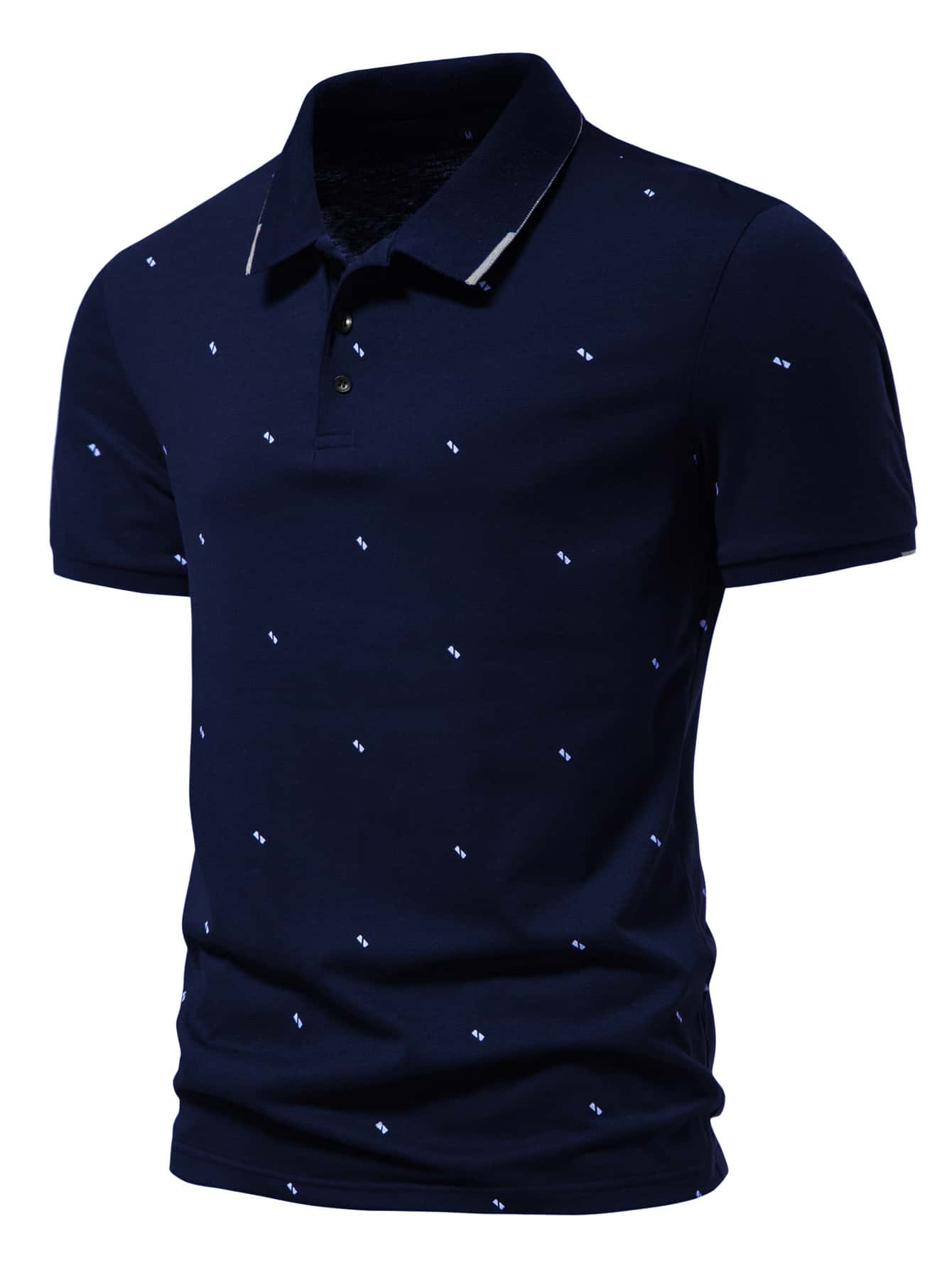 Men Geo Print Polo Shirt