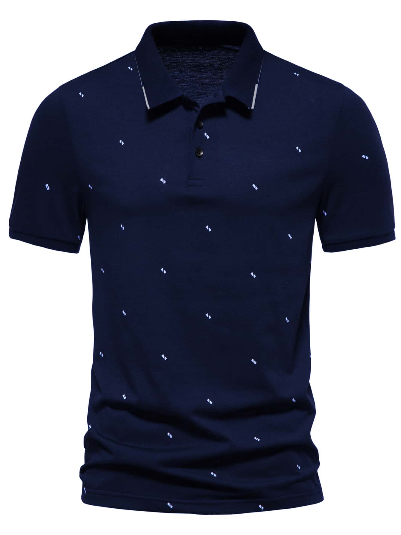 Men Geo Print Polo Shirt