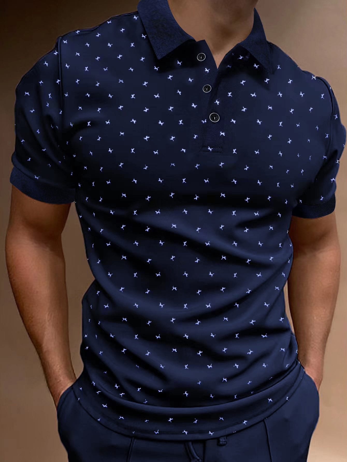 Men Allover Print Polo Shirt