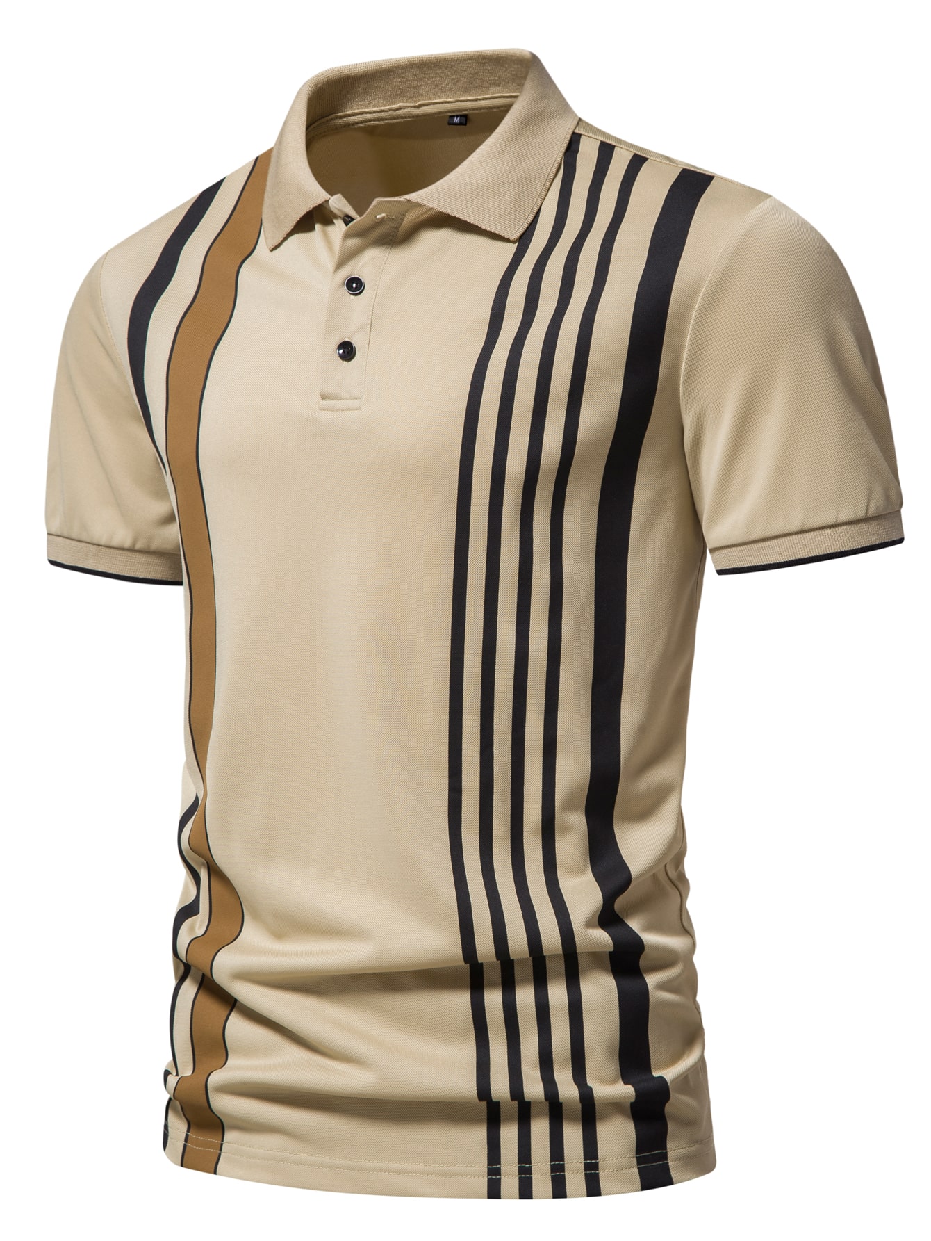 Men Striped Print Polo Shirt