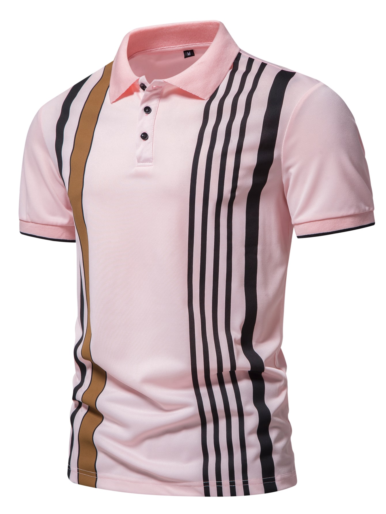 Men Striped Print Polo Shirt