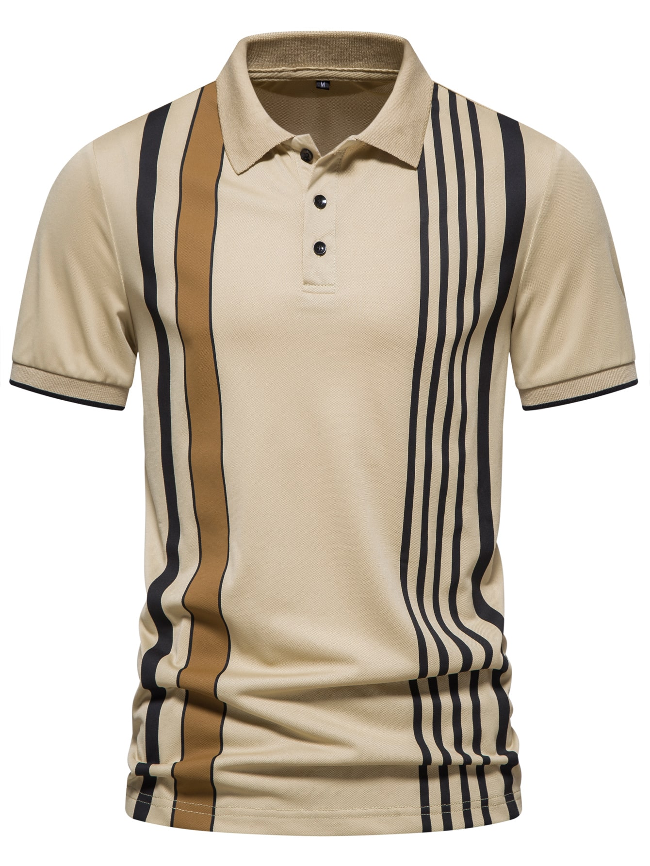 Men Striped Print Polo Shirt