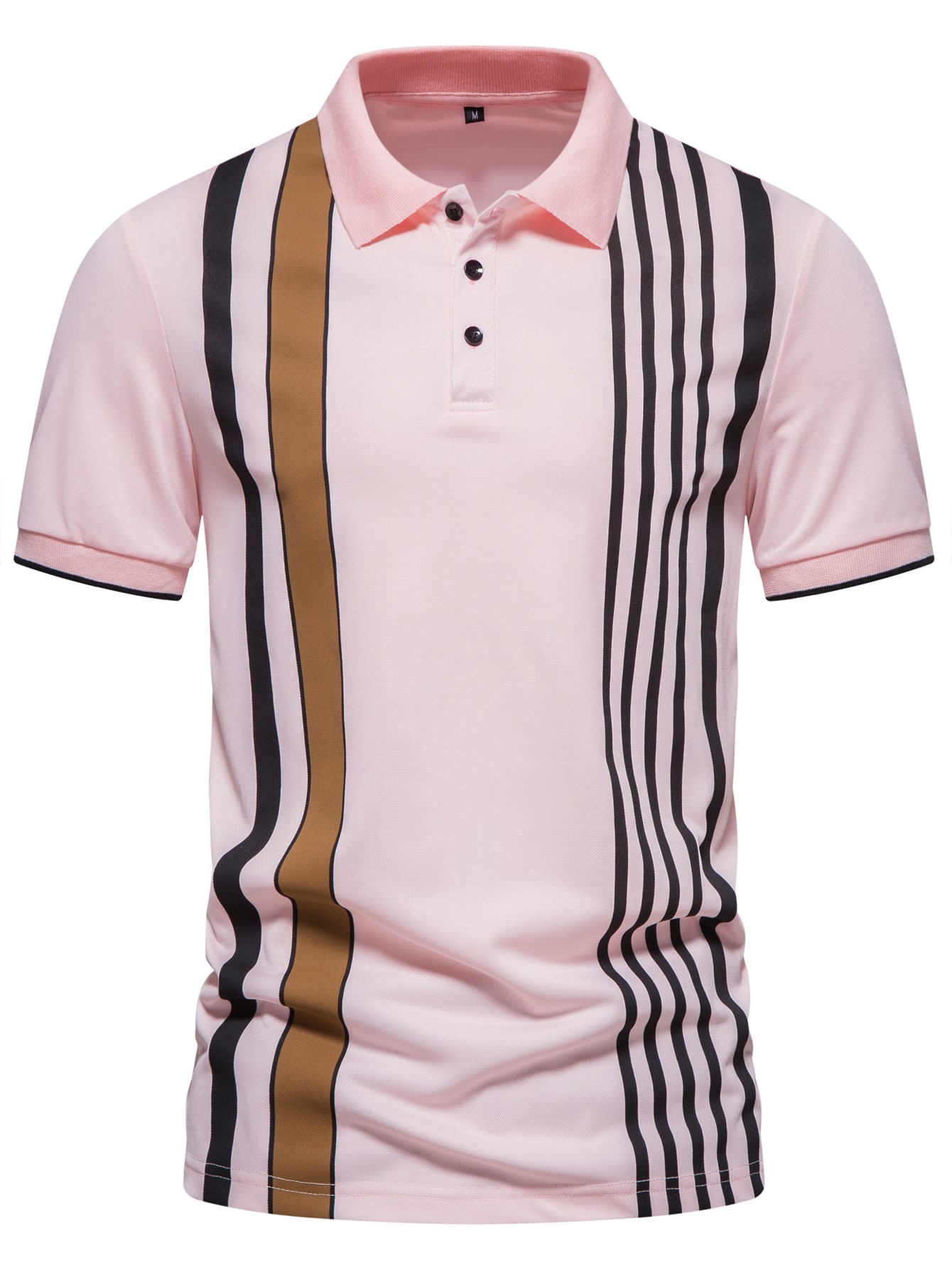 Men Striped Print Polo Shirt