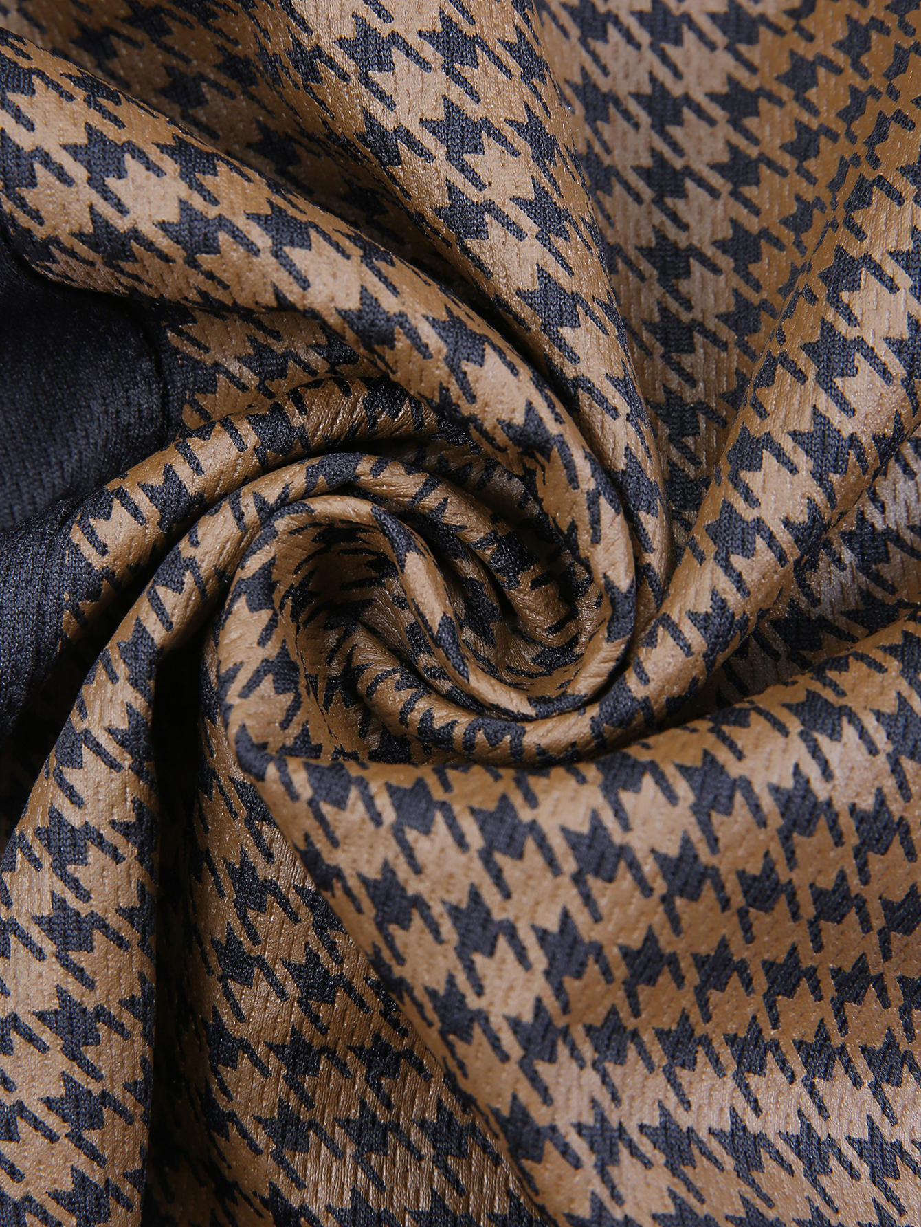 Men Color Block Houndstooth Print Polo Shirt