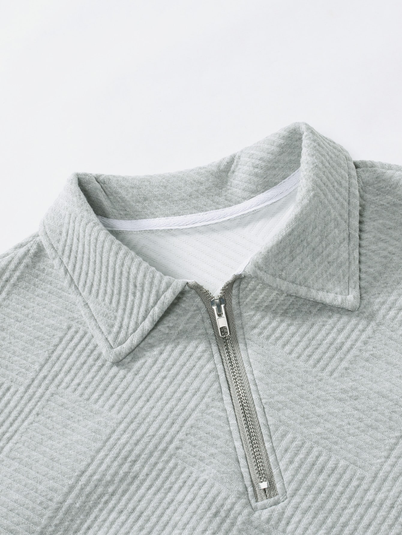 Men Quarter Zipper Polo Shirt