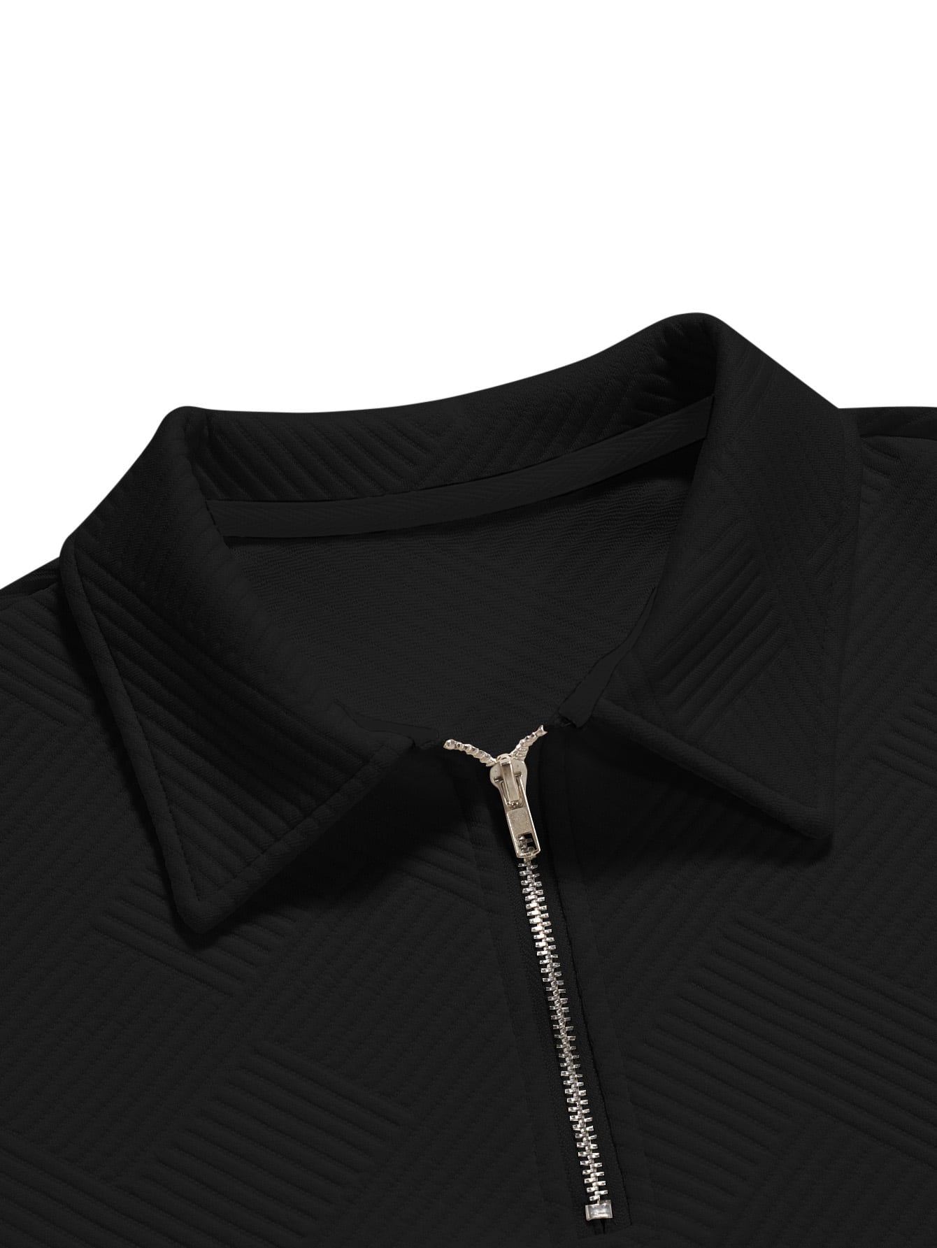 Men Quarter Zipper Polo Shirt