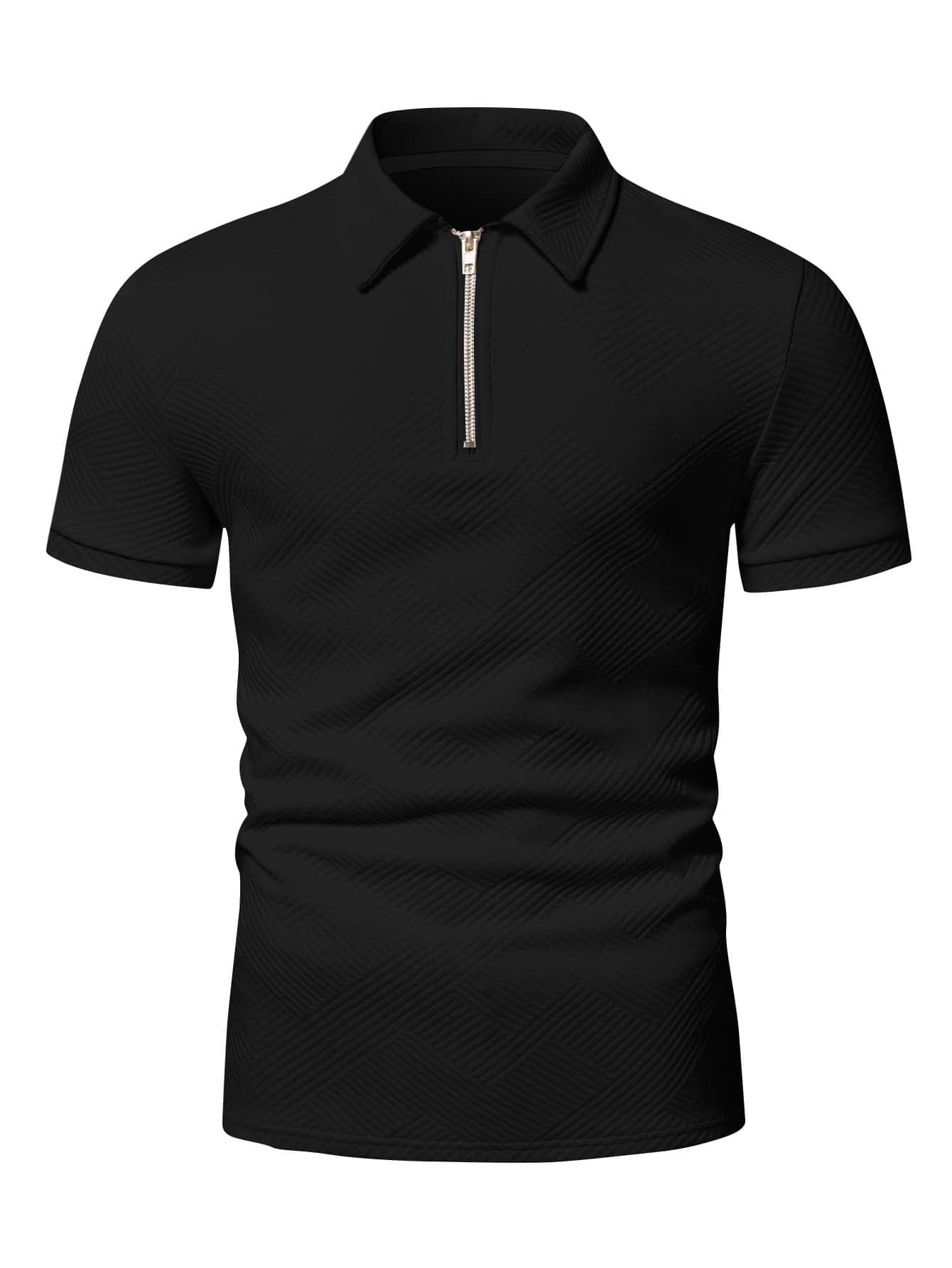 Men Quarter Zipper Polo Shirt
