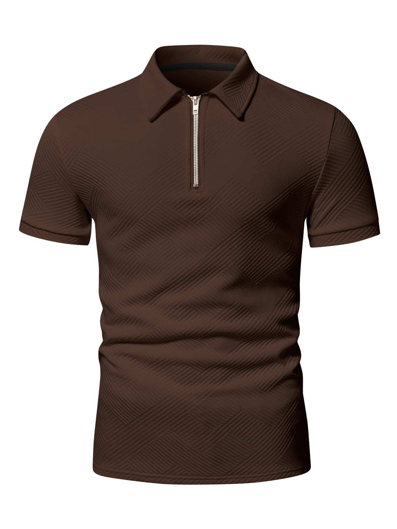 Men Quarter Zipper Polo Shirt