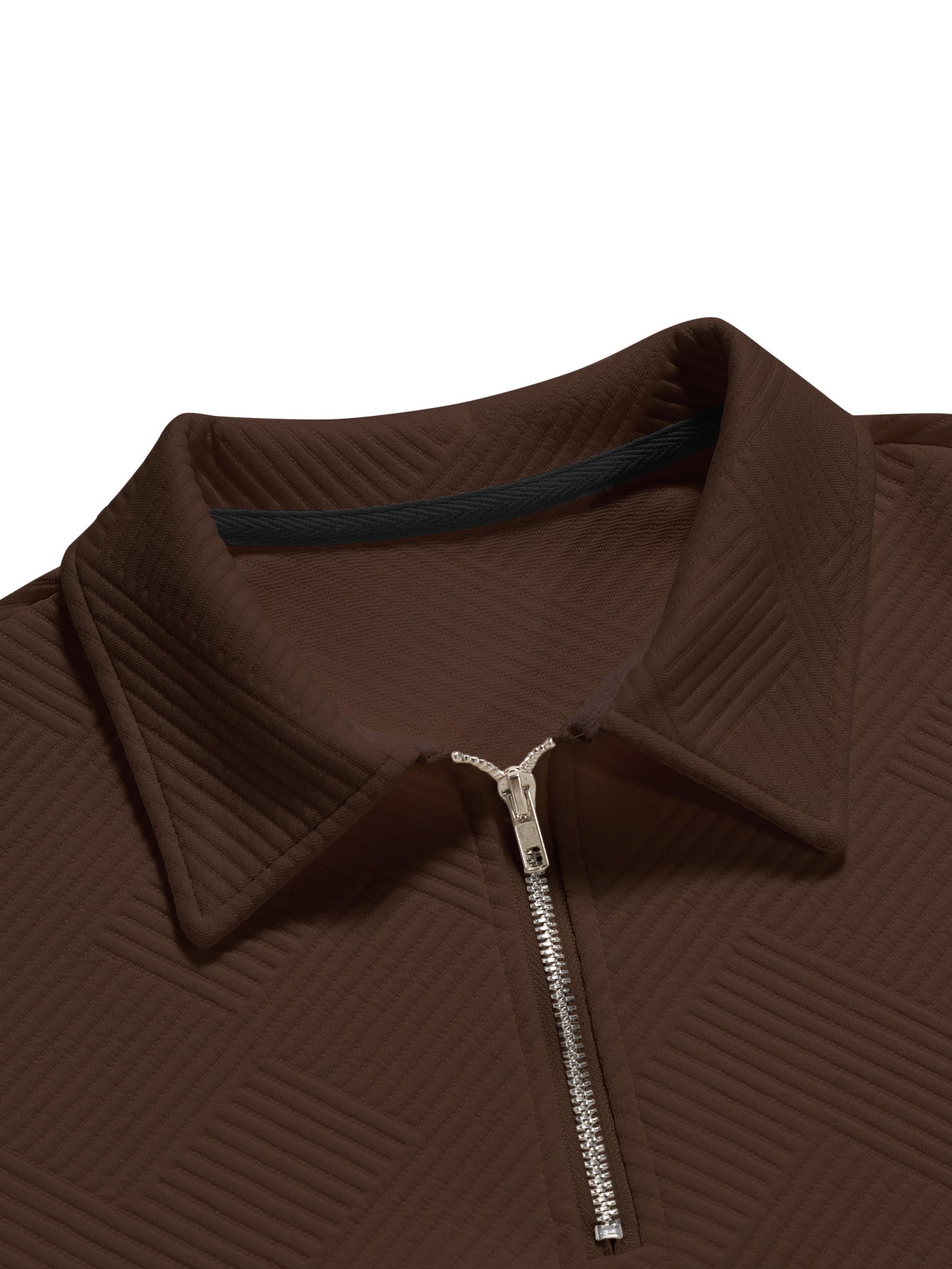 Men Quarter Zipper Polo Shirt