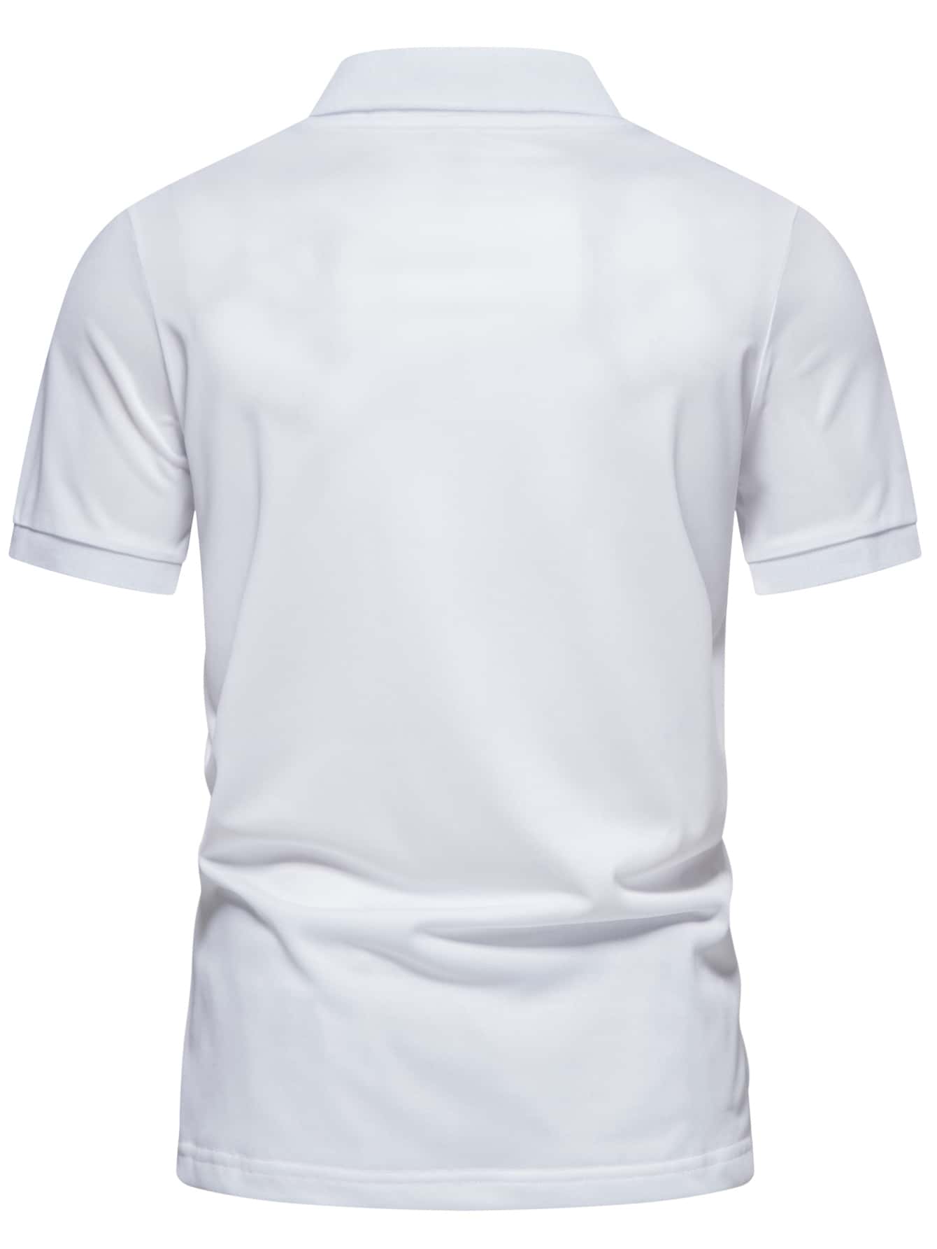 Men Vertical Striped Print Polo Shirt