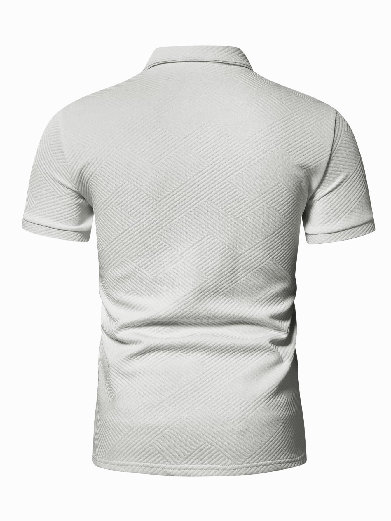 Men Quarter Zipper Polo Shirt