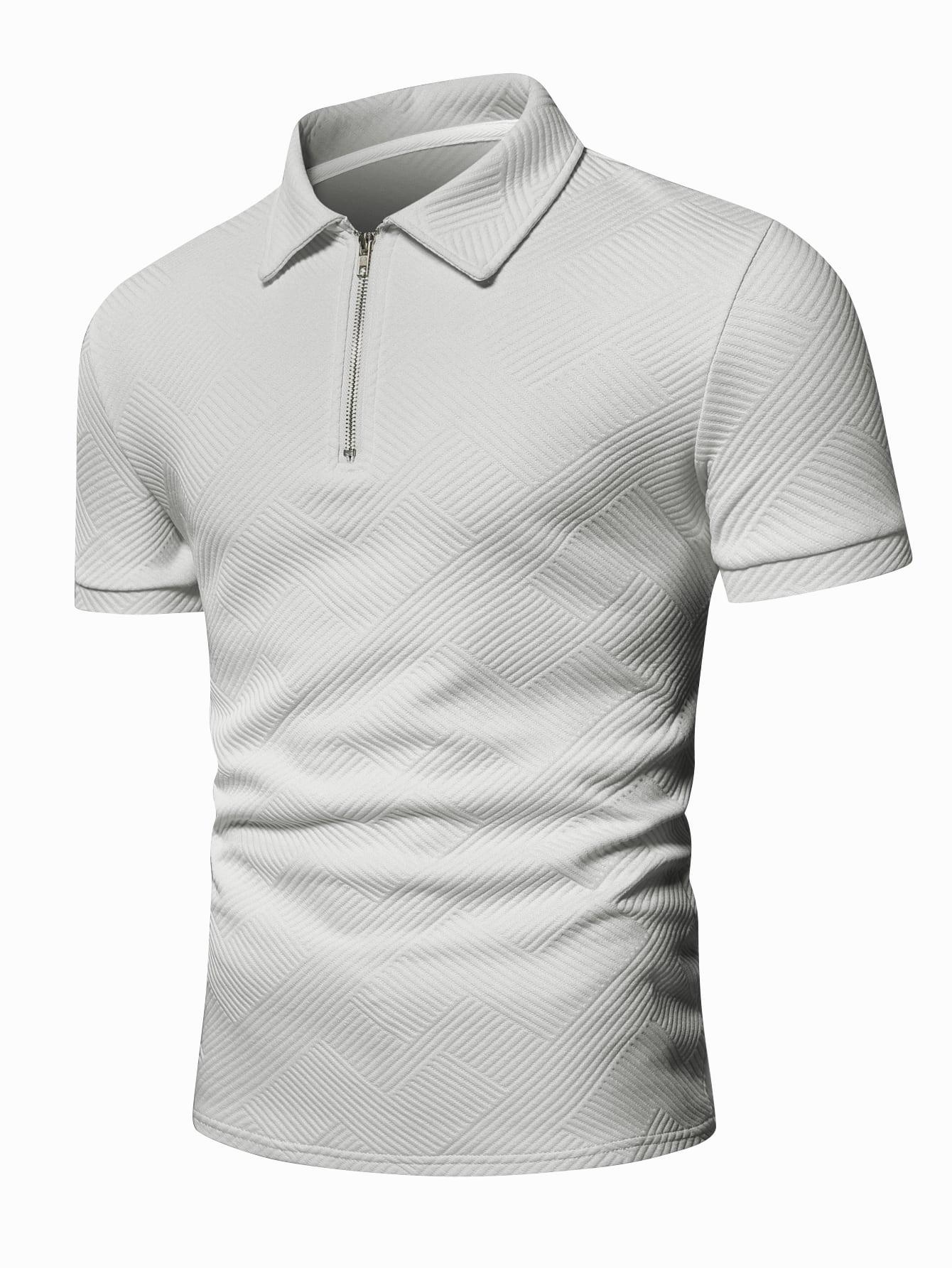 Men Quarter Zipper Polo Shirt