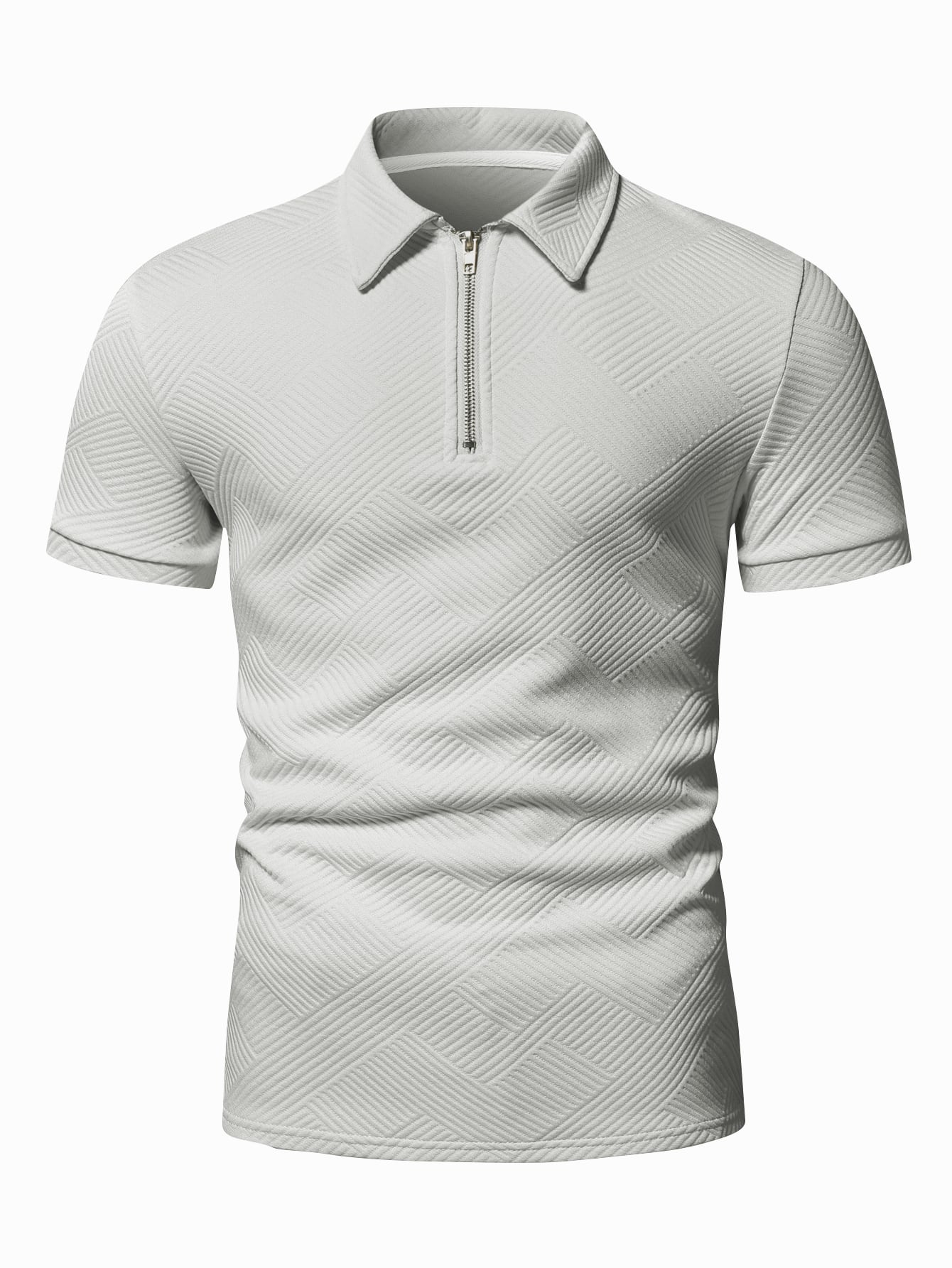 Men Quarter Zipper Polo Shirt