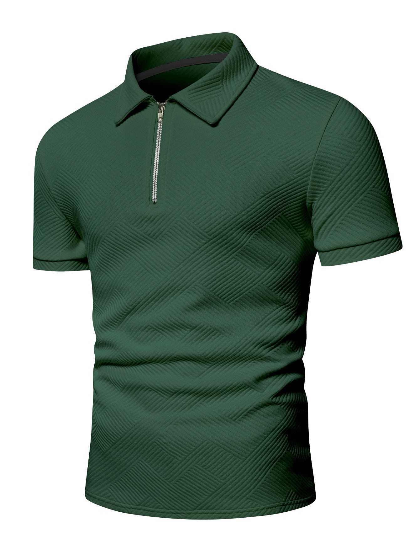 Men Quarter Zipper Polo Shirt