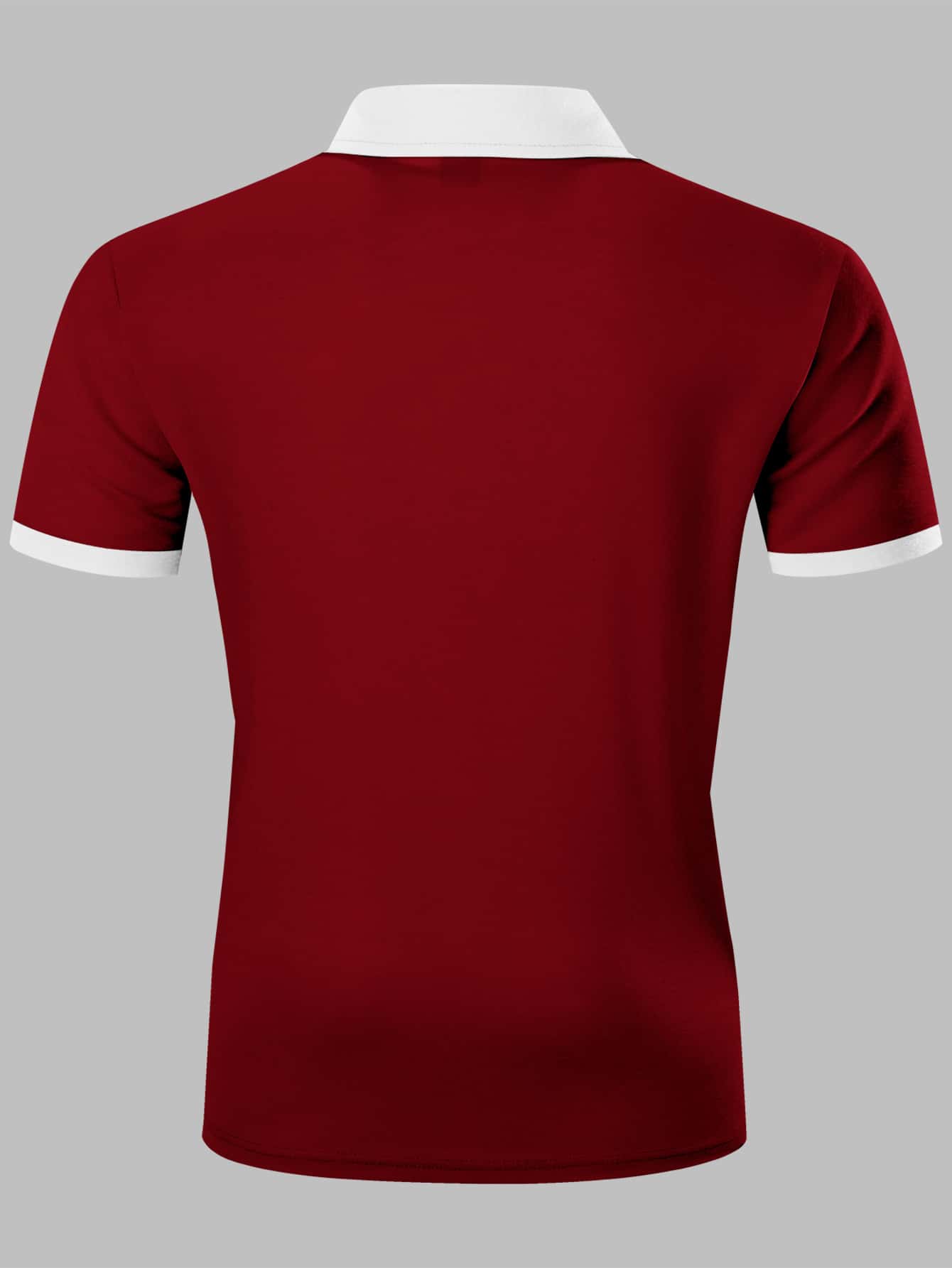 Men Letter Graphic Contrast Collar Quarter Zip Polo Shirt