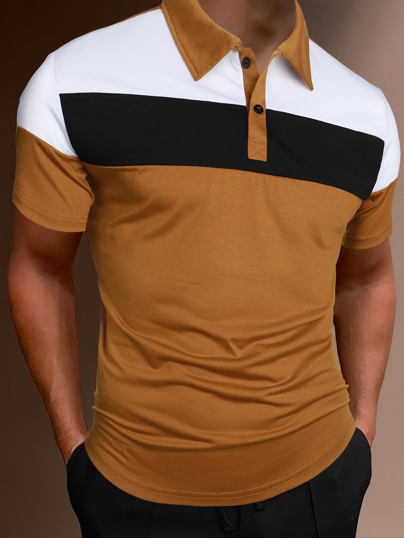 Men Color Block Polo Shirt