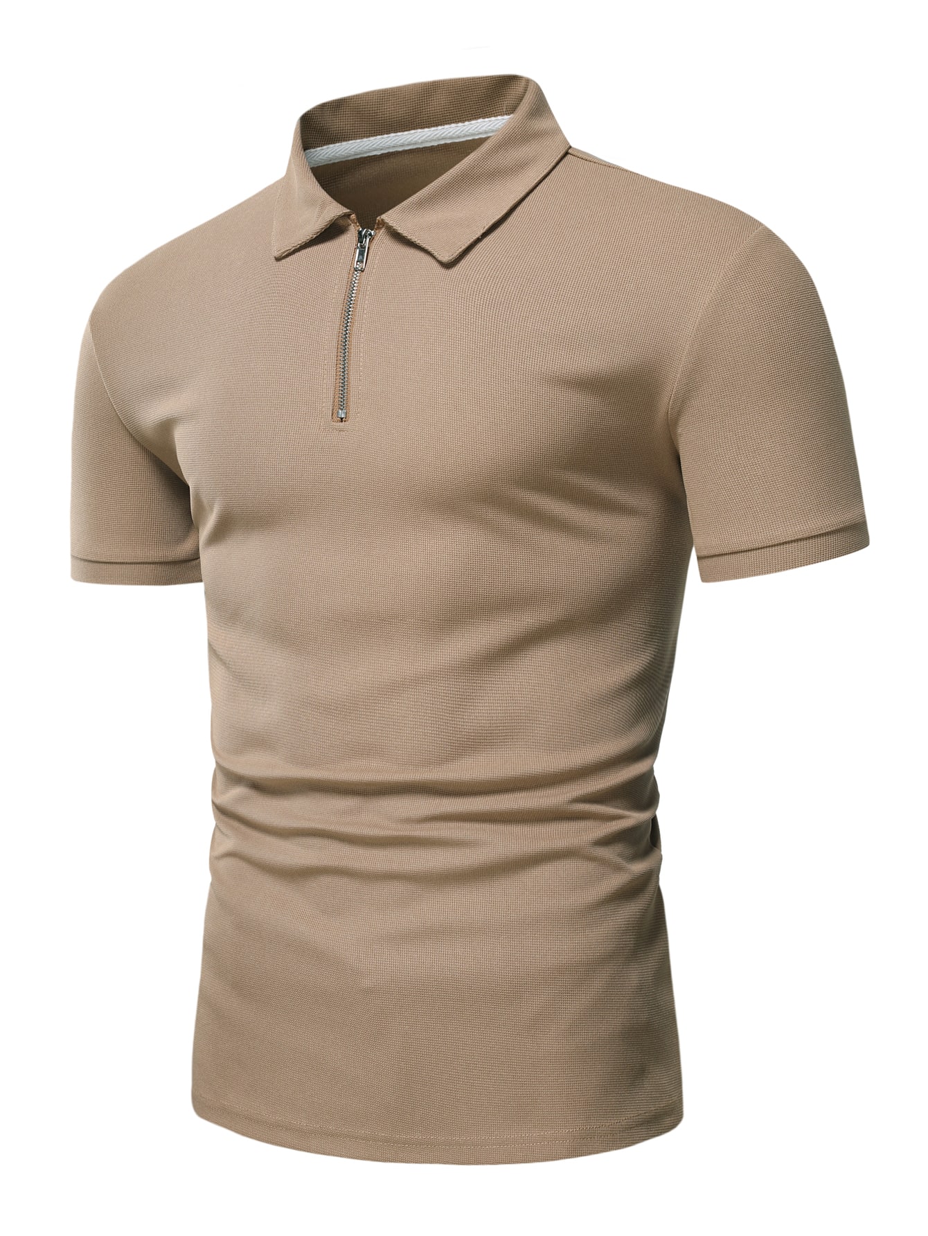 Men Quarter Zip Polo Shirt