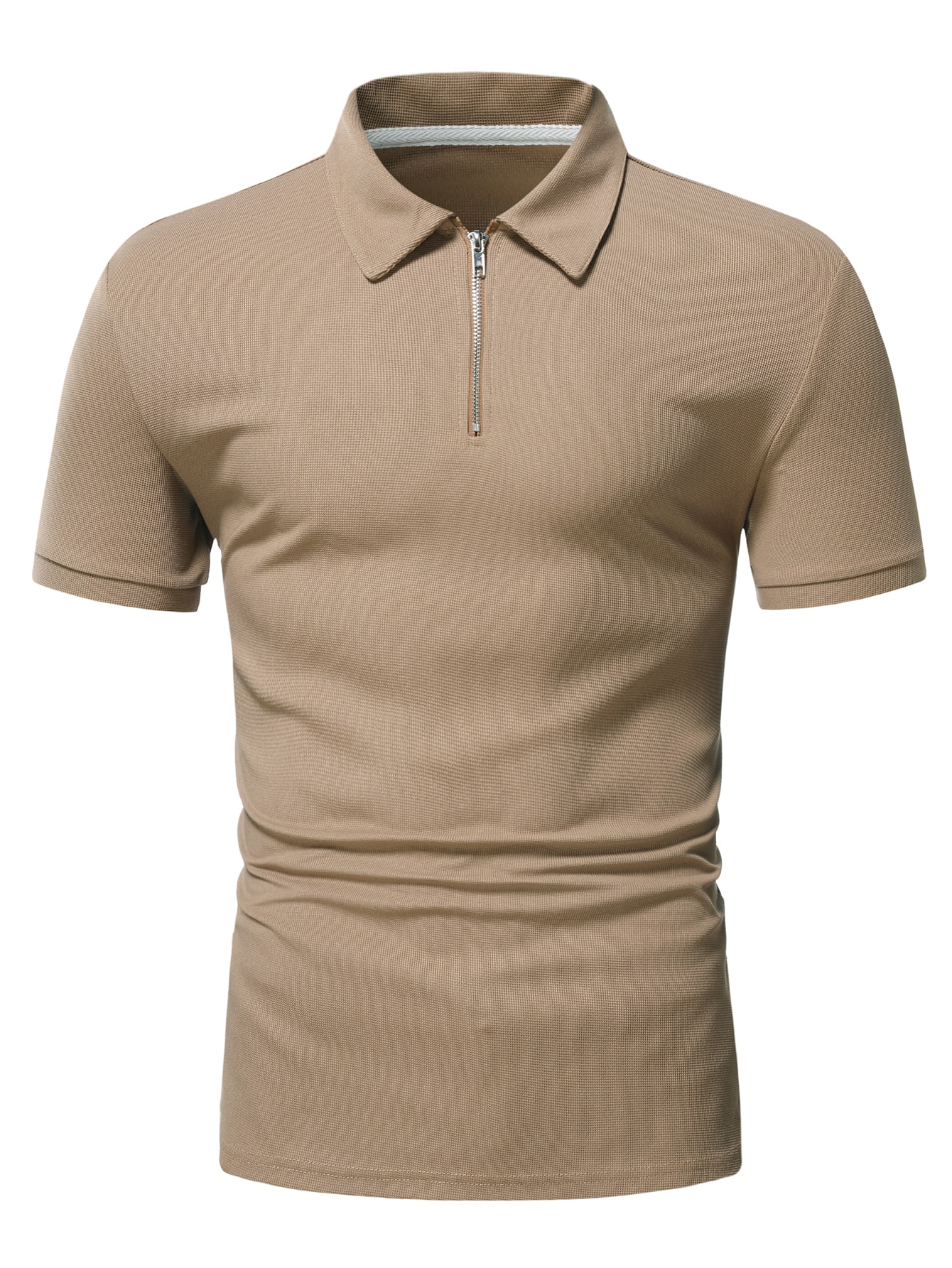 Men Quarter Zip Polo Shirt