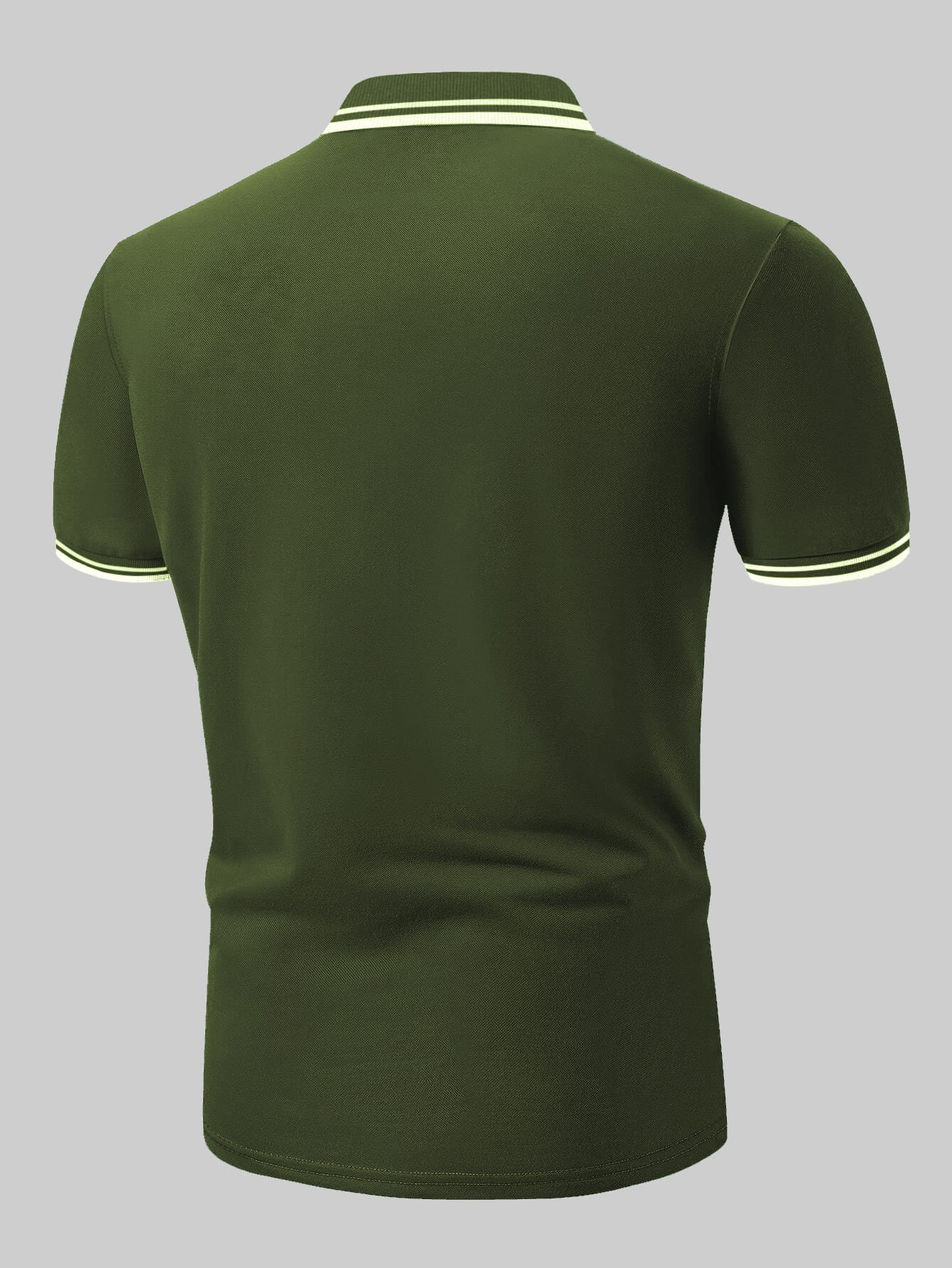 Men Striped Trim Polo Shirt