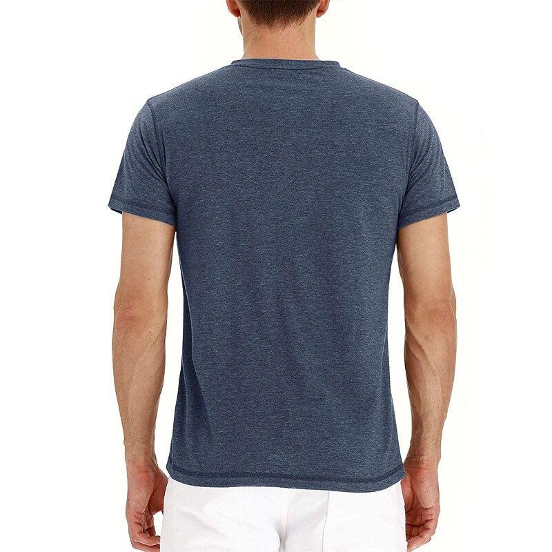 Men's Henley Shirt T shirt Solid Color