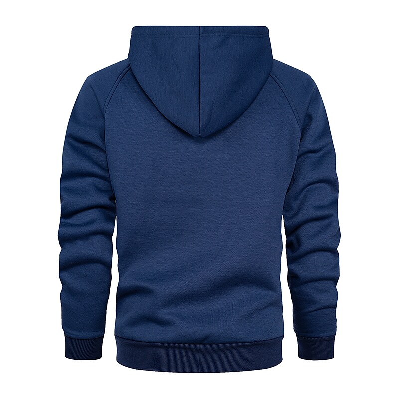 Men's Solid Color Raglan Sleeves Fleece Hoodies Sweatshirts