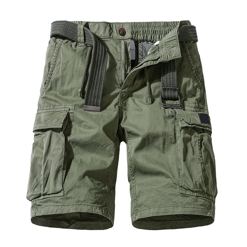 Men's Military Solid Color Hiking Cargo Shorts (Belt is not included)