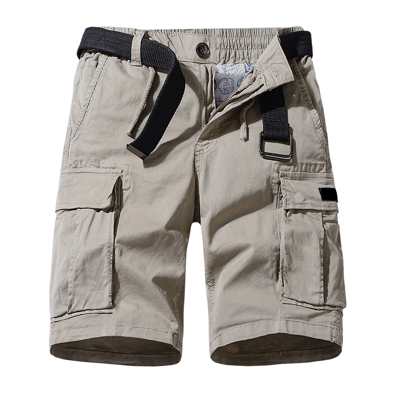 Men's Military Solid Color Hiking Cargo Shorts (Belt is not included)