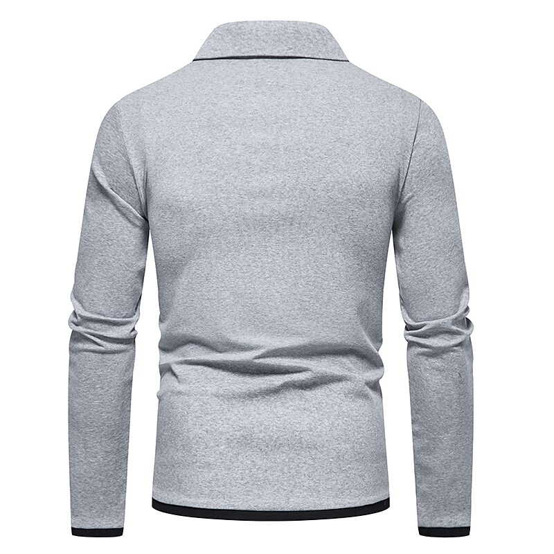 Men's Golf Shirt non-printing Color Block Button Down Collar