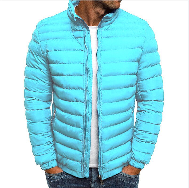 Men's Stand Collar Quilted Puffer Jackets Warm Breathable Outdoor