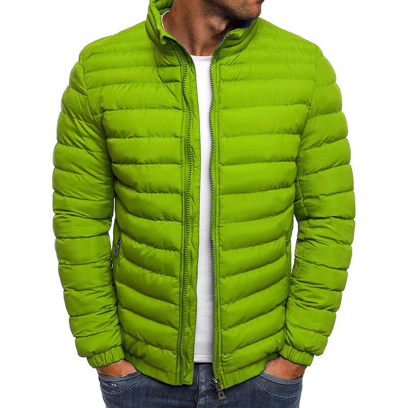 Men's Stand Collar Quilted Puffer Jackets Warm Breathable Outdoor