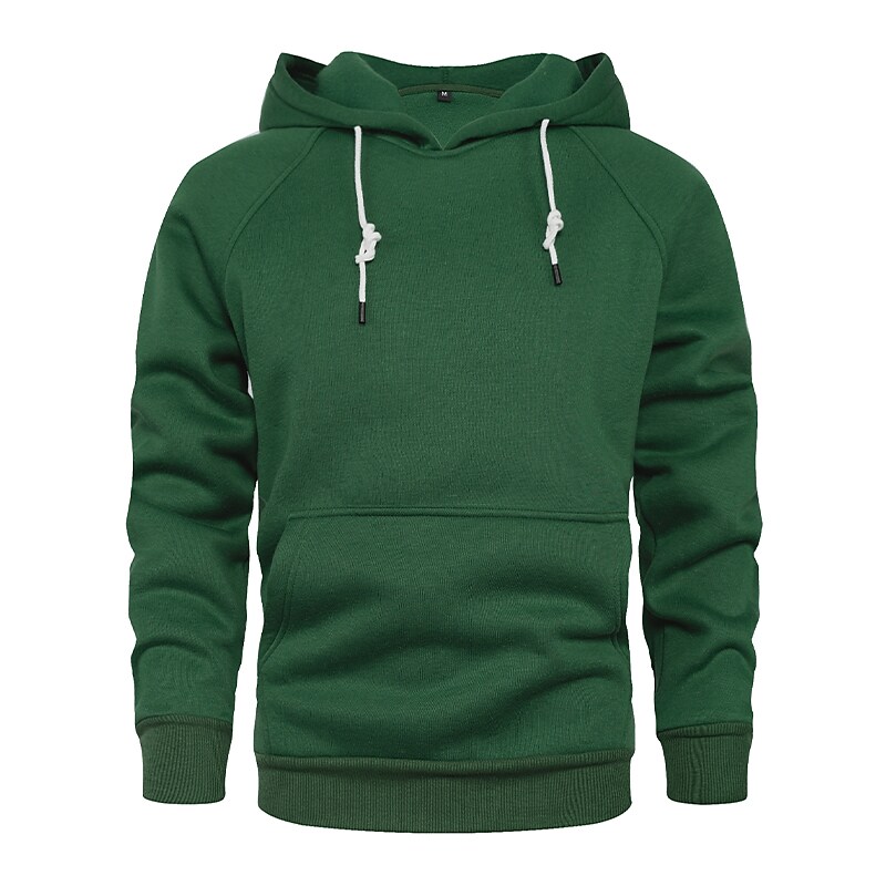 Men's Solid Color Raglan Sleeves Fleece Hoodies Sweatshirts