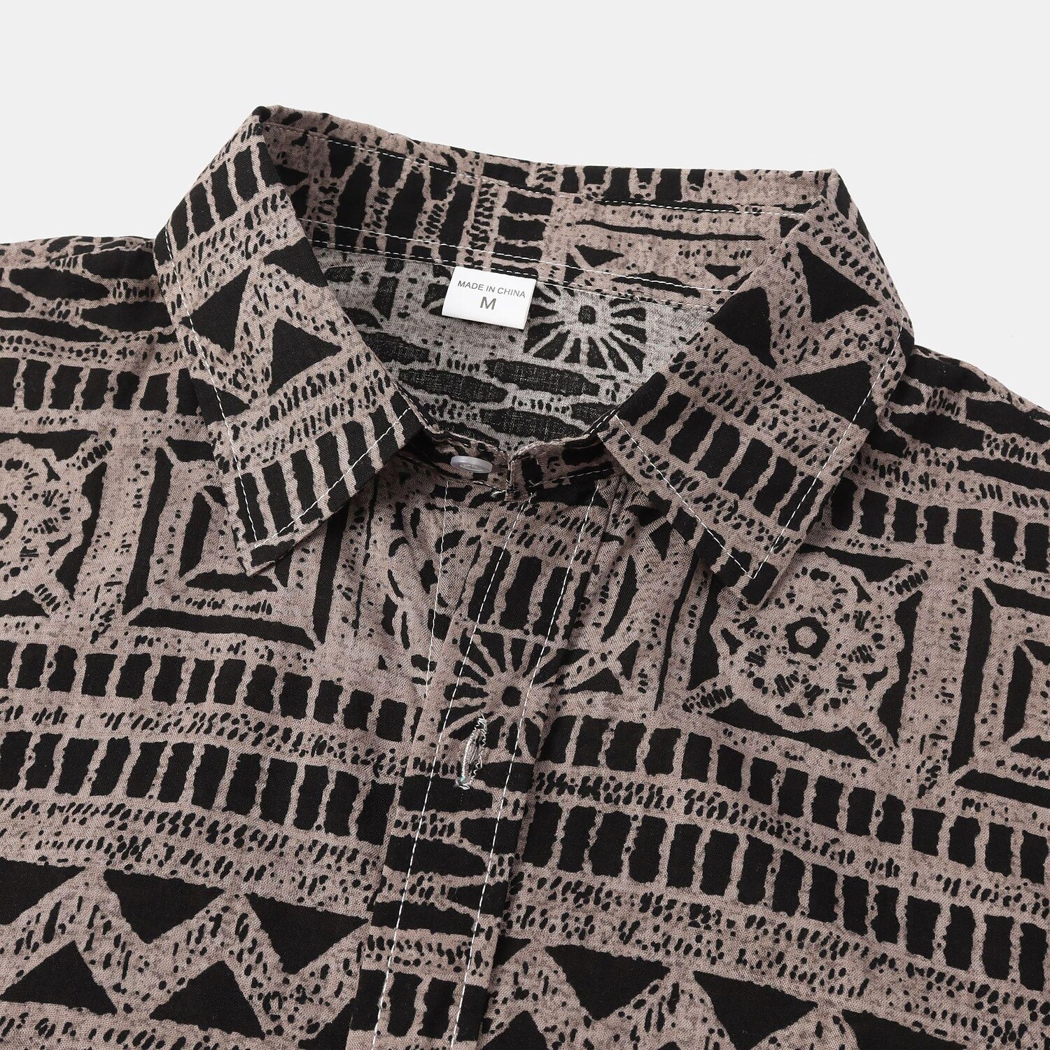 Men's Ethnic Print Short Sleeve Shirt