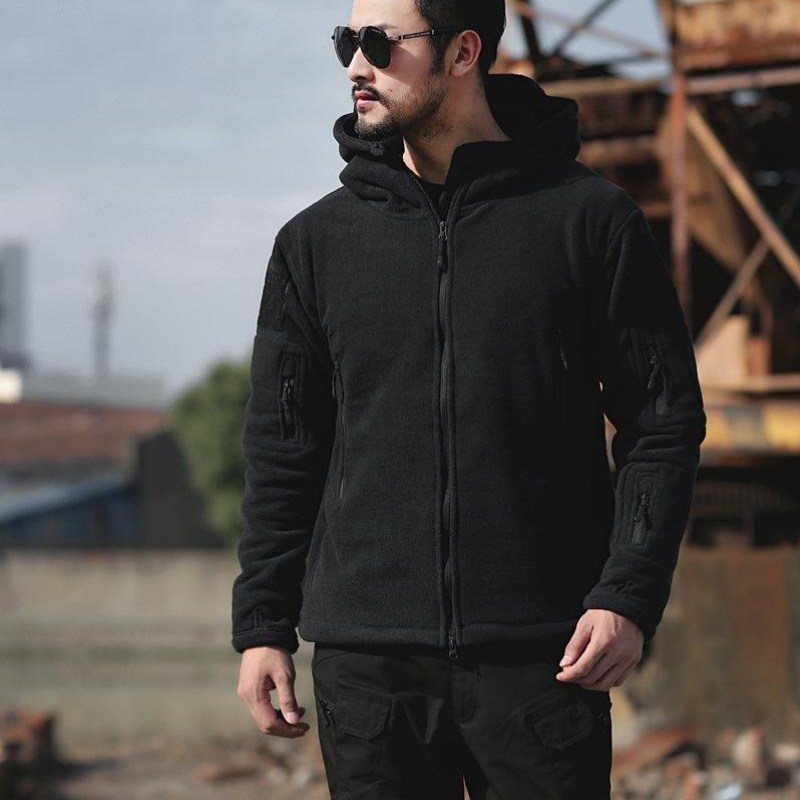 Men's Warm Military Tactical Sport Fleece Hoodie Jacket