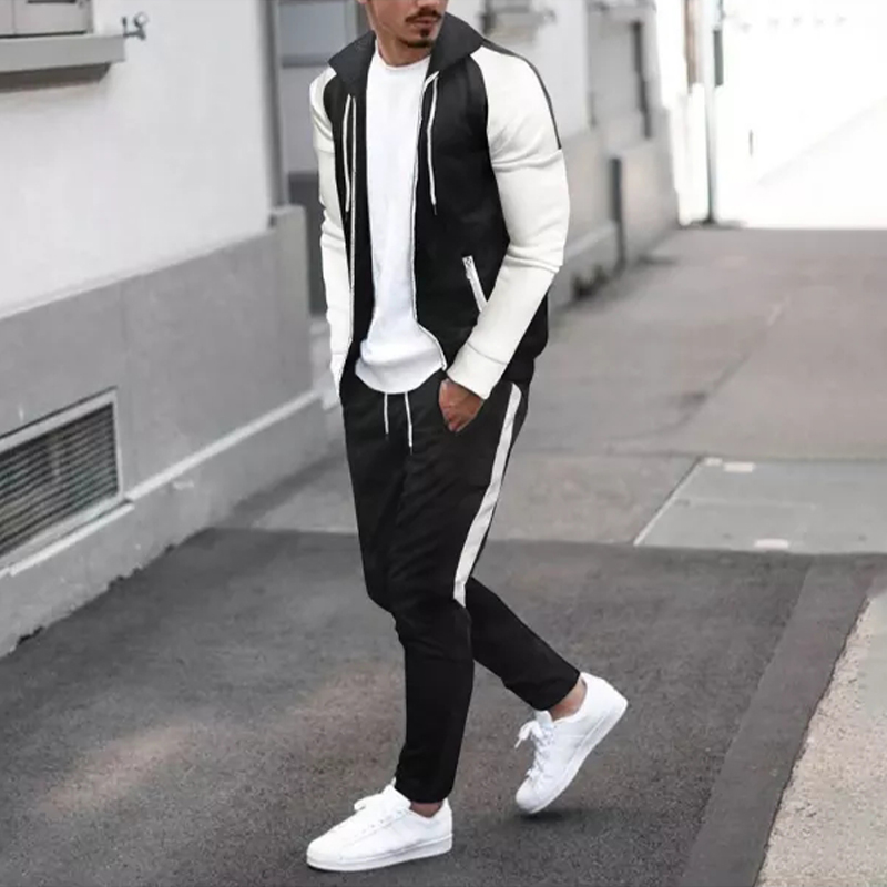 Men's Contrast Casual New Fashion Tracksuit