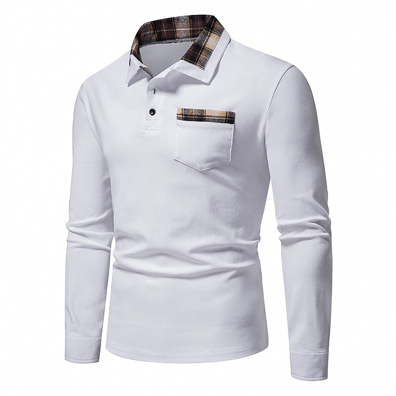 Men's Golf Shirt Lattice Turndown Casual Daily Button-Down