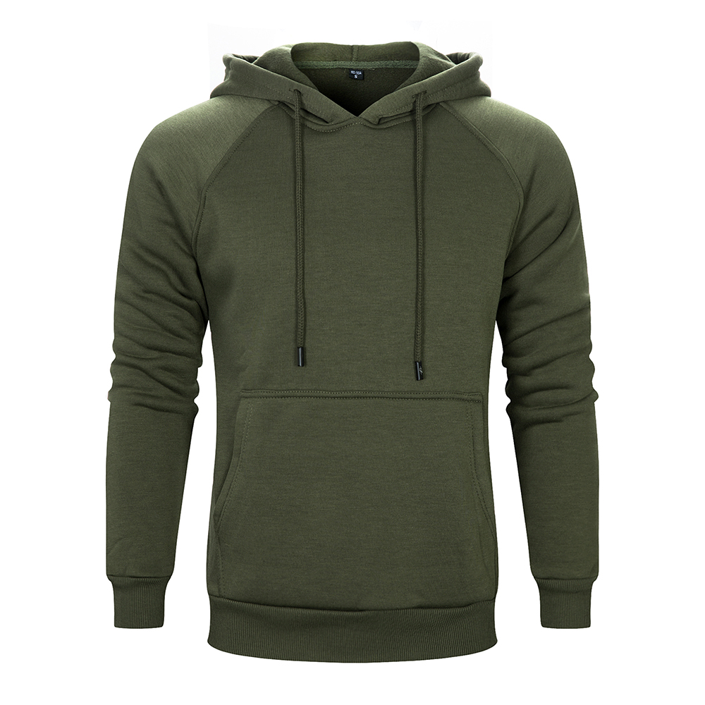 Men's Solid Color Raglan Sleeves Fleece Hoodies Sweatshirts