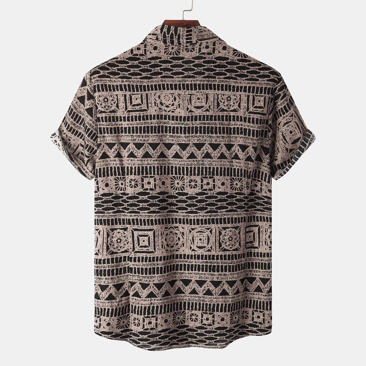 Men's Ethnic Print Short Sleeve Shirt