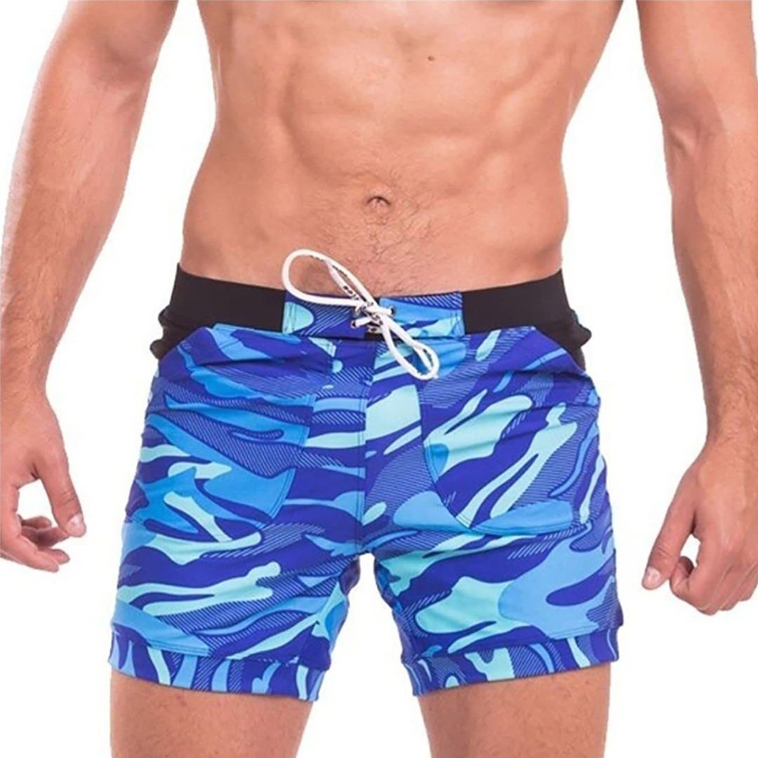Men's Shorts Patchwork Gym Swim Shorts