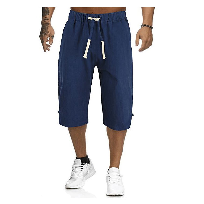 Men's Linen Capri Drawstring Pants